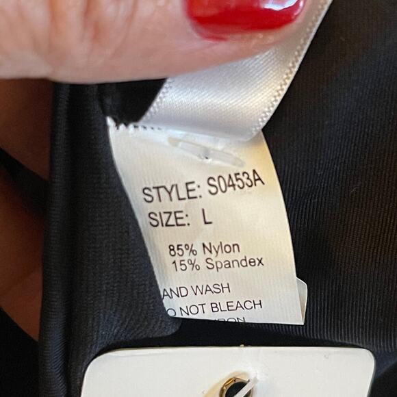 NWT Envya Swimwear One Peace Black Swimsuit Size Large - Picture 6 of 9